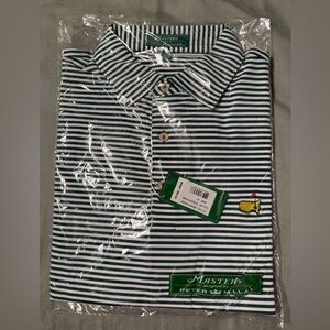 Peter Millar Navy and White Striped Polo Shirt